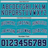 Custom Navy Teal Pinstripe-White Reversible Double Side Sublimation Basketball Set Jersey