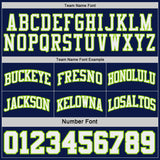 Custom Navy Neon Green Pinstripe-White Reversible Double Side Sublimation Basketball Set Jersey