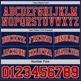 Custom Navy Red Pinstripe-Cream Reversible Double Side Sublimation Basketball Set Jersey