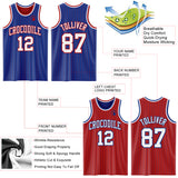 Custom Royal Red Pinstripe-White Reversible Double Side Sublimation Basketball Set Jersey