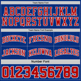 Custom Royal White Pinstripe-Red Reversible Double Side Sublimation Basketball Set Jersey