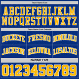 Custom Royal Gold Pinstripe-White Reversible Double Side Sublimation Basketball Set Jersey