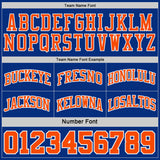 Custom Royal Orange Pinstripe-White Reversible Double Side Sublimation Basketball Set Jersey