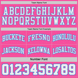 Custom Pink White Pinstripe-Powder Blue Reversible Double Side Sublimation Basketball Set Jersey