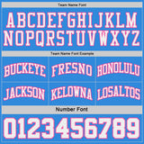 Custom Pink White Pinstripe-Powder Blue Reversible Double Side Sublimation Basketball Set Jersey