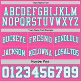 Custom Pink White Pinstripe-Aqua Reversible Double Side Sublimation Basketball Set Jersey