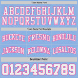 Custom Pink White Pinstripe-Light Blue Reversible Double Side Sublimation Basketball Set Jersey