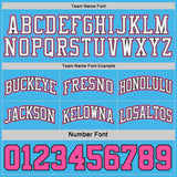 Custom Pink White Pinstripe Black-Sky Blue Reversible Double Side Sublimation Basketball Set Jersey