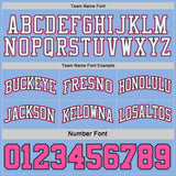 Custom Pink White Pinstripe Black-Light Blue Reversible Double Side Sublimation Basketball Set Jersey
