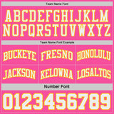 Custom Pink White Pinstripe-Gold Reversible Double Side Sublimation Basketball Set Jersey