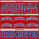 Custom Red White Pinstripe-Royal Reversible Double Side Sublimation Basketball Set Jersey