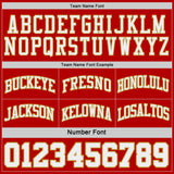 Custom Red Old Gold Pinstripe-White Reversible Double Side Sublimation Basketball Set Jersey