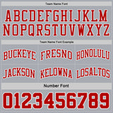 Custom Red Gray Pinstripe-White Reversible Double Side Sublimation Basketball Set Jersey