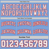 Custom Red White Pinstripe-Light Blue Reversible Double Side Sublimation Basketball Set Jersey