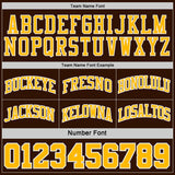 Custom Brown Gold Pinstripe-White Reversible Double Side Sublimation Basketball Set Jersey