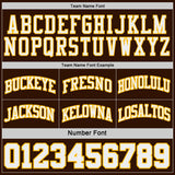 Custom Brown Gold Pinstripe-White Reversible Double Side Sublimation Basketball Set Jersey