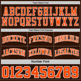 Custom Brown Orange Pinstripe-White Reversible Double Side Sublimation Basketball Set Jersey