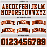 Custom Brown Orange Pinstripe-White Reversible Double Side Sublimation Basketball Set Jersey