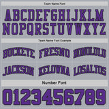 Custom Purple Gray Pinstripe-Black Reversible Double Side Sublimation Basketball Set Jersey