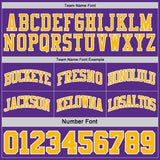 Custom Purple Gold Pinstripe-White Reversible Double Side Sublimation Basketball Set Jersey