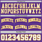 Custom Purple Gold Pinstripe-White Reversible Double Side Sublimation Basketball Set Jersey