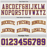 Custom Purple Gold Pinstripe-White Reversible Double Side Sublimation Basketball Set Jersey