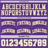 Custom Purple Old Gold Pinstripe-White Reversible Double Side Sublimation Basketball Set Jersey
