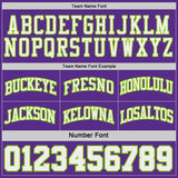 Custom Purple Neon Green Pinstripe-White Reversible Double Side Sublimation Basketball Set Jersey