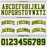 Custom Green Gold Pinstripe-White Reversible Double Side Sublimation Basketball Set Jersey