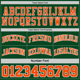 Custom Green Orange Pinstripe-White Reversible Double Side Sublimation Basketball Set Jersey