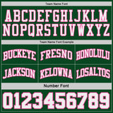 Custom Green Pink Pinstripe-White Reversible Double Side Sublimation Basketball Set Jersey