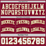 Custom Maroon Old Gold Pinstripe-White Reversible Double Side Sublimation Basketball Set Jersey