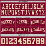 Custom Maroon Cream Pinstripe Reversible Double Side Sublimation Basketball Set Jersey