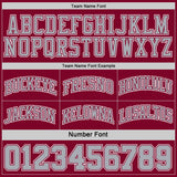 Custom Maroon Gray Pinstripe-White Reversible Double Side Sublimation Basketball Set Jersey