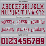 Custom Maroon Gray Pinstripe-White Reversible Double Side Sublimation Basketball Set Jersey