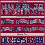 Custom Maroon Navy Pinstripe-White Reversible Double Side Sublimation Basketball Set Jersey
