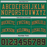 Custom Kelly Green Old Gold Pinstripe-Black Reversible Double Side Sublimation Basketball Set Jersey