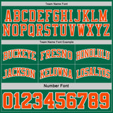 Custom Kelly Green Orange Pinstripe-White Reversible Double Side Sublimation Basketball Set Jersey
