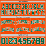 Custom Kelly Green Orange Pinstripe-White Reversible Double Side Sublimation Basketball Set Jersey