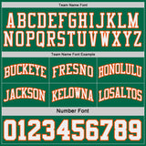 Custom Kelly Green Orange Pinstripe-White Reversible Double Side Sublimation Basketball Set Jersey