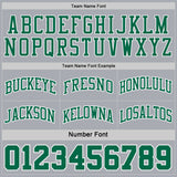 Custom Kelly Green Gray Pinstripe-White Reversible Double Side Sublimation Basketball Set Jersey
