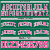 Custom Kelly Green Pink Pinstripe-White Reversible Double Side Sublimation Basketball Set Jersey