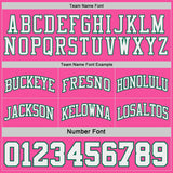 Custom Kelly Green Pink Pinstripe-White Reversible Double Side Sublimation Basketball Set Jersey