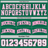 Custom Kelly Green Pink Pinstripe-White Reversible Double Side Sublimation Basketball Set Jersey