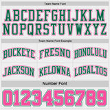 Custom Kelly Green Pink Pinstripe-White Reversible Double Side Sublimation Basketball Set Jersey