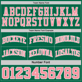 Custom Kelly Green Medium Pink Pinstripe-White Reversible Double Side Sublimation Basketball Set Jersey