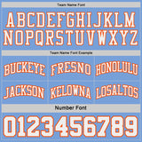 Custom Orange White Pinstripe-Light Blue Reversible Double Side Sublimation Basketball Set Jersey