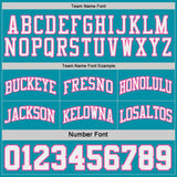 Custom Teal Pink Pinstripe-White Reversible Double Side Sublimation Basketball Set Jersey