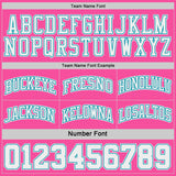 Custom Teal Pink Pinstripe-White Reversible Double Side Sublimation Basketball Set Jersey