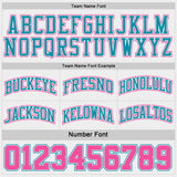 Custom Teal Pink Pinstripe-White Reversible Double Side Sublimation Basketball Set Jersey